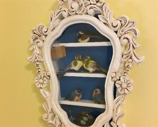 small shelf with birds