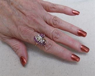 Ruby and diamond cocktail ring