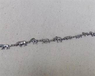 Sterling Silver zoo animal bracelet