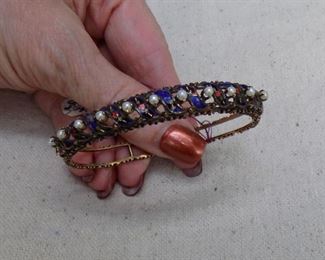 antique 14kt enameled pearl bracelet