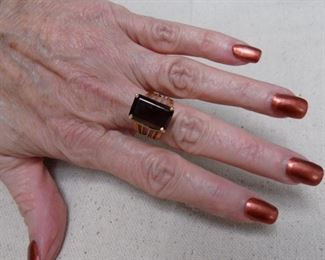 smokey topaz ring