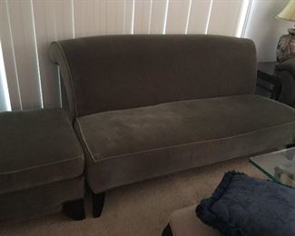 Mid century style micro fiber couch in very good condition
