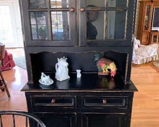 Country hutch with matching dining room table and side table  all sold separate