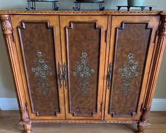 Hand painted ornate cabinet 