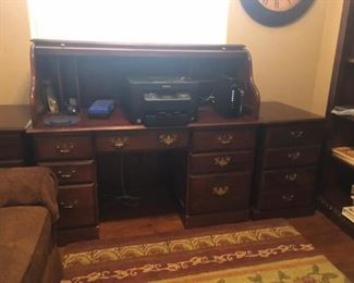 thomasville cherry desk and file cabinets