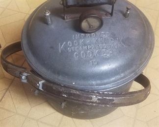 1930s Kook Kwick cast iron pressure cooker