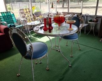 vintage outdoor decor and seating