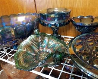 blue Carnival Glass