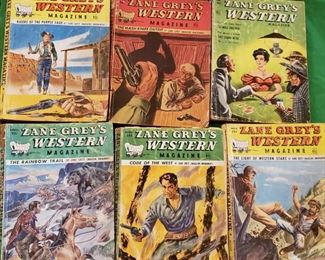 Zane Grey vintage western comic style books