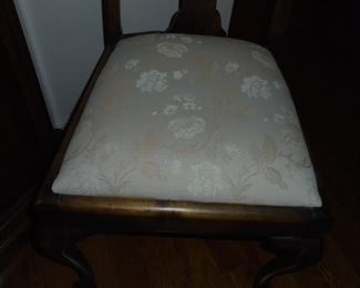 1 of 2 matching padded entry chairs