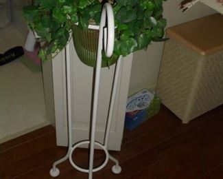 White metal plant stand