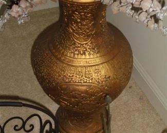 Gold urn/vase plant holder