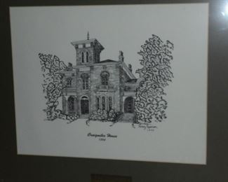 Matted & framed picture of 'Craigmiles House 1866'