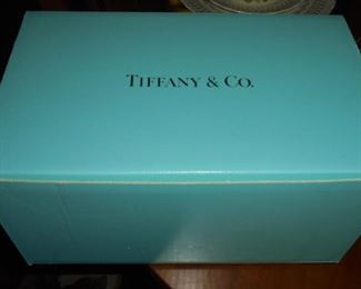 Genuine Tiffany & Co. Rabbit coin bank w/stopper, package slip, & original box from Austria 