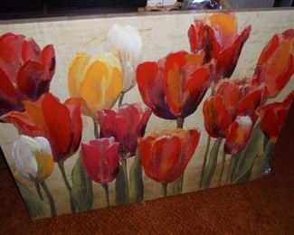 Large acrylic paint on canvas  Tulips