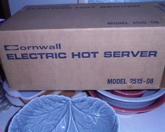 Vintage amber 'Hot Server' by Cornwall w/original box