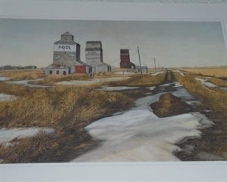 Lithographs: Pool grain storage Bldgs in winter snow