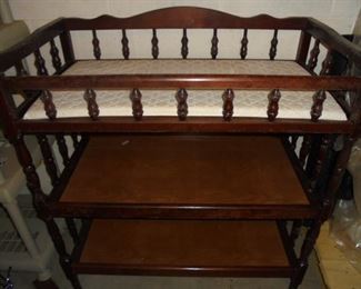 Vintage wood baby changing table