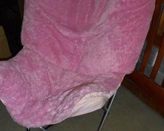 Plush pink chair