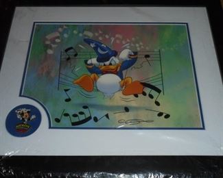 RARE  framed & matted Donald Duck 'Mickey's Philharmagic' picture w/COA Disney Design Group  Production limited to the year/artist  proof #20.  New in plastic and box