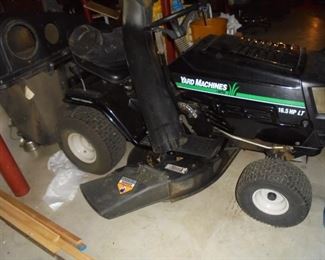 Yard Machine 16.5 hp LT 42" cut tractor mower w/leaf recovery system attached - needs battery & starter