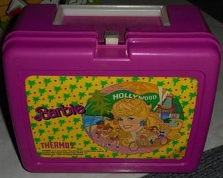 Vintage pink plastic 'Barbie Hollywood' lunch kit w/thermos - 1988 