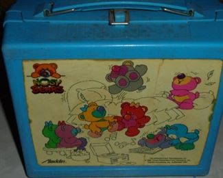 Vintage blue plastic 'Nosy Bears' lunch kit w/thermos - 1988 