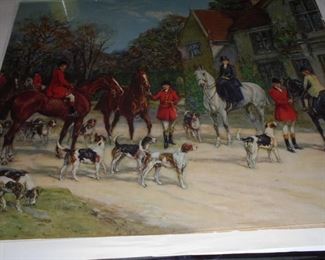 Large picture of fox hunt  excellent color - no rips or tears