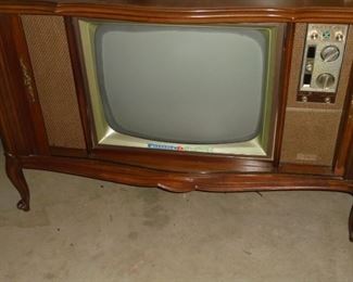 Vintage mid century console T.V. (works - has short in wiring)
