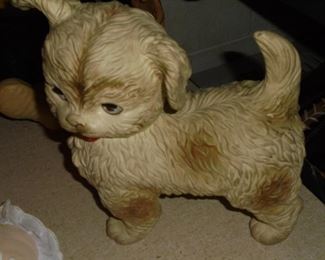 Vintage Edward Mobley 'squeaky' dog w/eyes that open and close - squeaky works