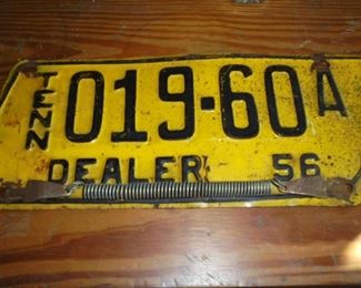 1956 Yellow Tn. Dealer license plate