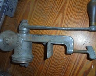 Antique 'Keystone' counter mount grinder #30