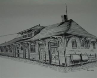 Pen & ink Drawings of sites here in Cleveland:  Cleveland train depot