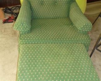 Green chair w/ottoman ( no holes/stains/rips)