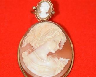 Vintage Cameo Broach & Ring 14kt