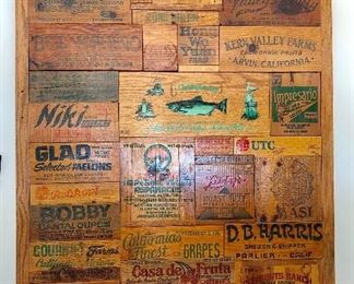 One of a Kind Wood Crate Mosaic Wall Art