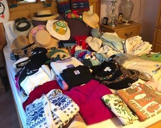 Clothes, sweaters, scarves