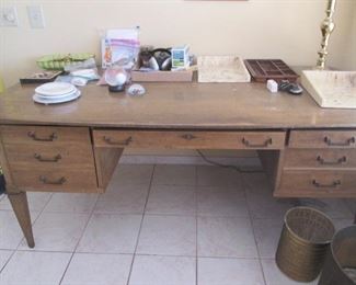 Vintage Knee-Hole Desk, 72" X 58"