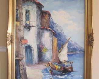 The Following 3-Harbor Scene Art Pieces are signed "Camprio"