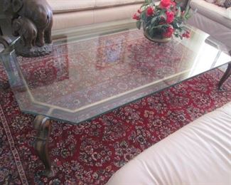 Glass-Top Coffee Table, 66" X 36"