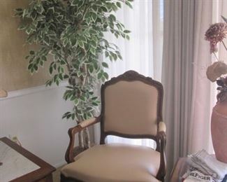 Traditional Wood Framed & Upholstered Accent Chair