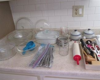 Casseroles, Glassware Mixing Bowl Set, Pyrex, Cutlery & Flatware