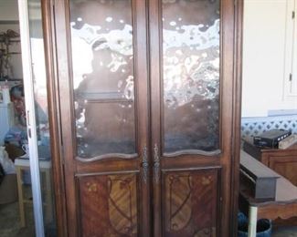 Lighted Display Shelves & Wine Storage Cabinet. Size: 40" X 16" X 80"