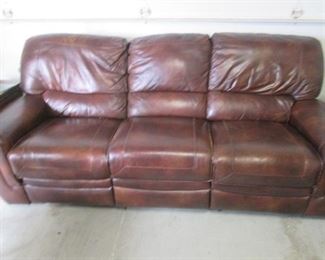 Leather Sofa with End-Reclining Mechanisms
