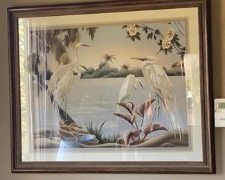 Vintage Mid Century Modern Turner Snowy Egrets