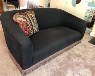Pair of Black Small Sofas (1 of 2)