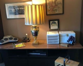 Credenza, Lamps, Pictures, Sewing Cabinet
