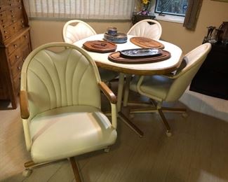 Kitchen Table w/ 4 Chairs on Wheels, Dansk Cutting Boards