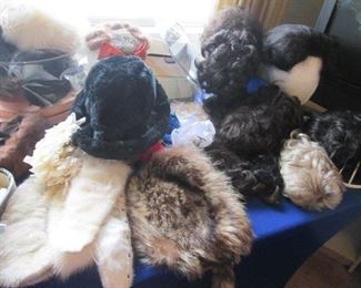 Vintage Fur Collars, Cuffs & Trim.  Selection of Wigs in Differing Styles and Colors