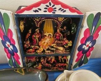 Peruvian Manger Scene, Hand Carved & Painted